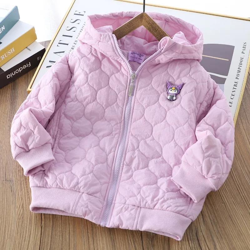 Sweet Kuromi Anime Kawaii Sanrio Ins Long Sleeve Hoodie Cute Cartoon Children Warm Jacket Coat Casual Cloth Gifts for Kids