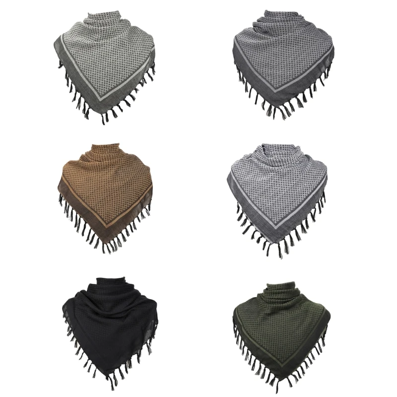 

Geometric Pattern Shemagh Desert Scarf Thicken Arab Keffiyeh Square Shawl Head Wraps Men Outdoor Thicken Tassels Arab Headscarf