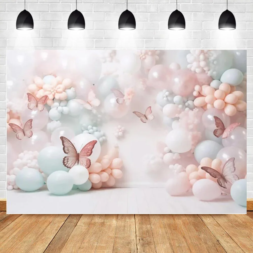 One Year Old Birthday Party Decor Newborn Photography Backdrop Rainbow Balloon Galaxy Studio Background Photo Booth Props PK-08