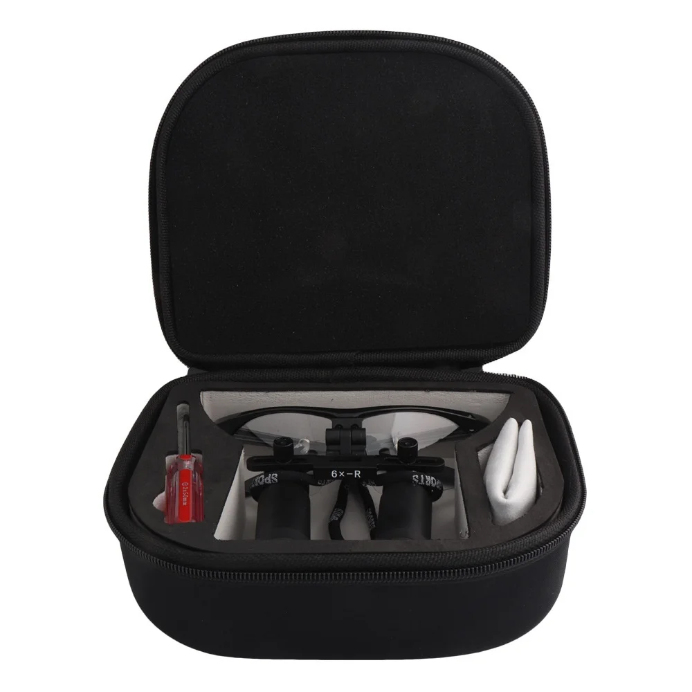 Medical 6x Black Head-Mounted Binocular Magnifying Glasses for Oral Surgery