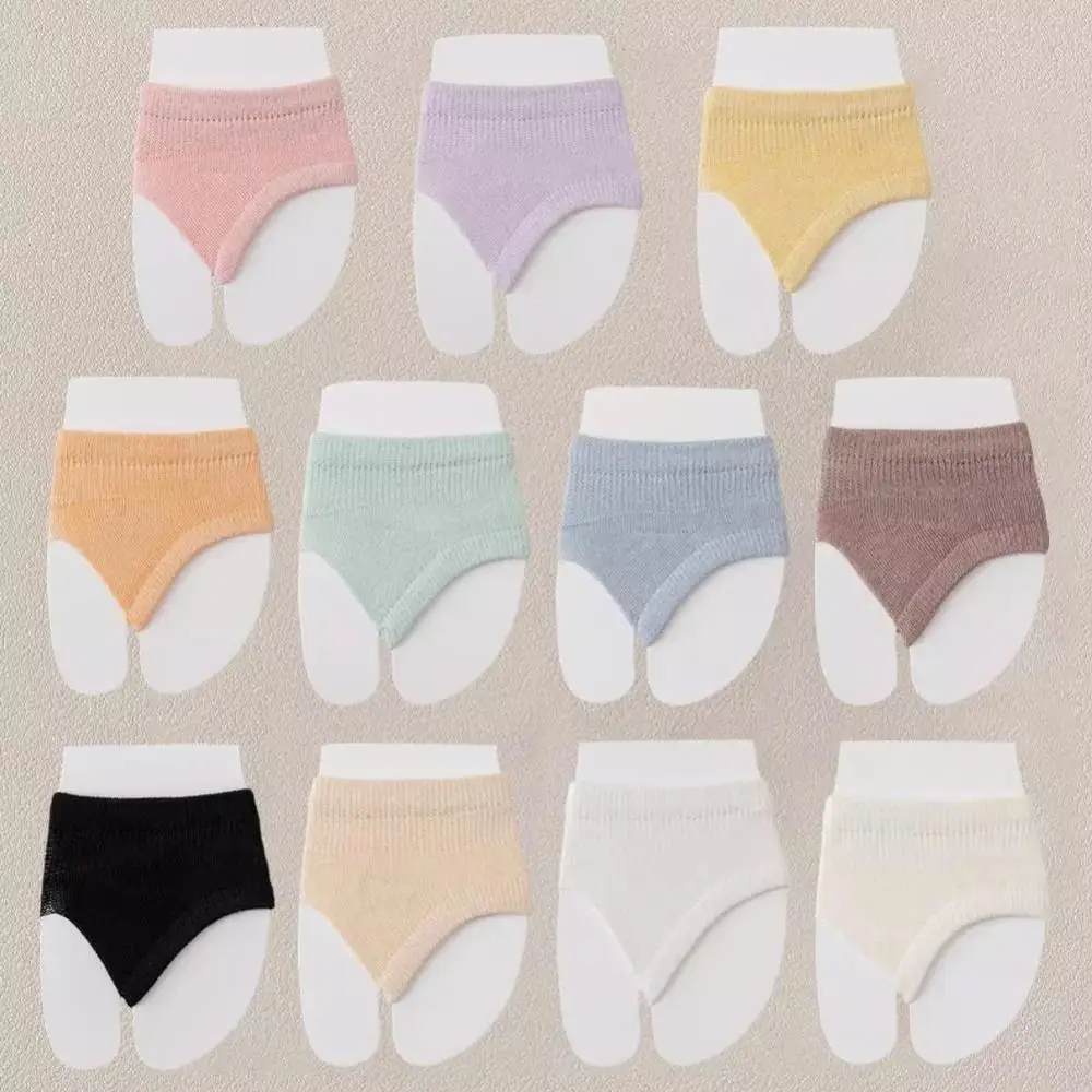 Kaus kaki hak tinggi kasual baru kaus kaki alas kaki warna polos bersirkulasi kaus kaki jari lipat katun elastisitas tinggi kaus kaki pergelangan kaki