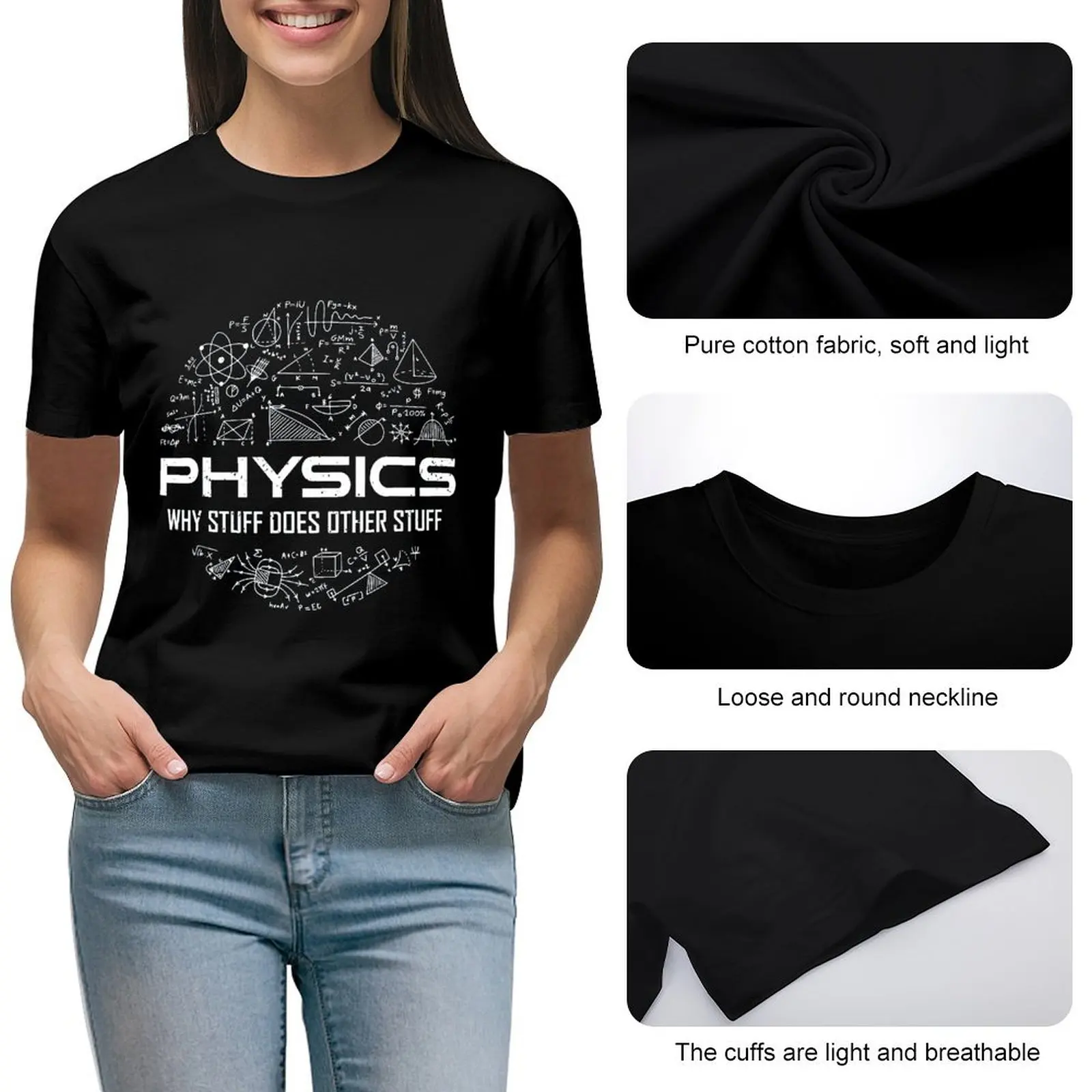 Funny Physics Physics Lover Physics Humor Women Print T Shirt Graphic Shirts Casual Short Sleeved Female Tee T-Shirt Size S-4XL