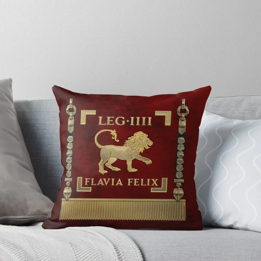 

Standard of the Lucky Flavian Fourth Legion - Vexillum of Legio IV Flavia Felix Throw Pillow Pillow Decor pillow