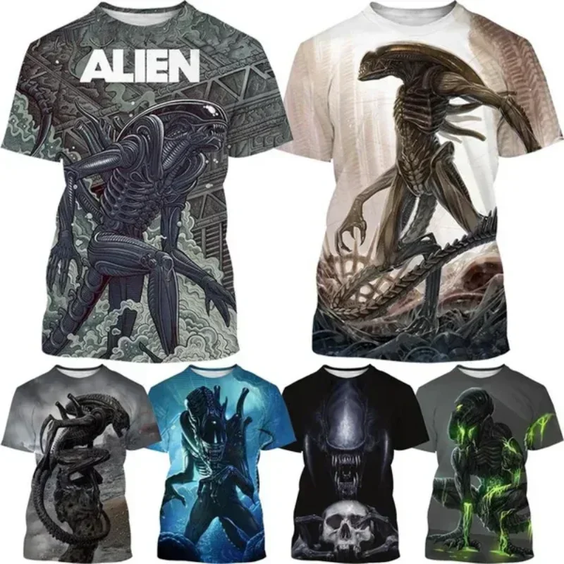 Fashion Men Clothing New Alien Creature 3D Print T-shirt Personalized Casual Oversized T Shirt Harajuku Street Unisex Tops Tees