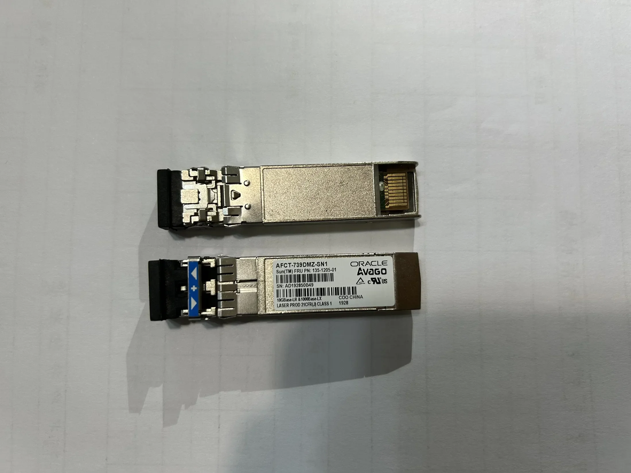 

SUN ORACLE 10GB SFP Fiber Transceiver 135-1205-01 AFCT-739DMZ-SN1 ORACLE 10G LR 1310nm Optical Fiber