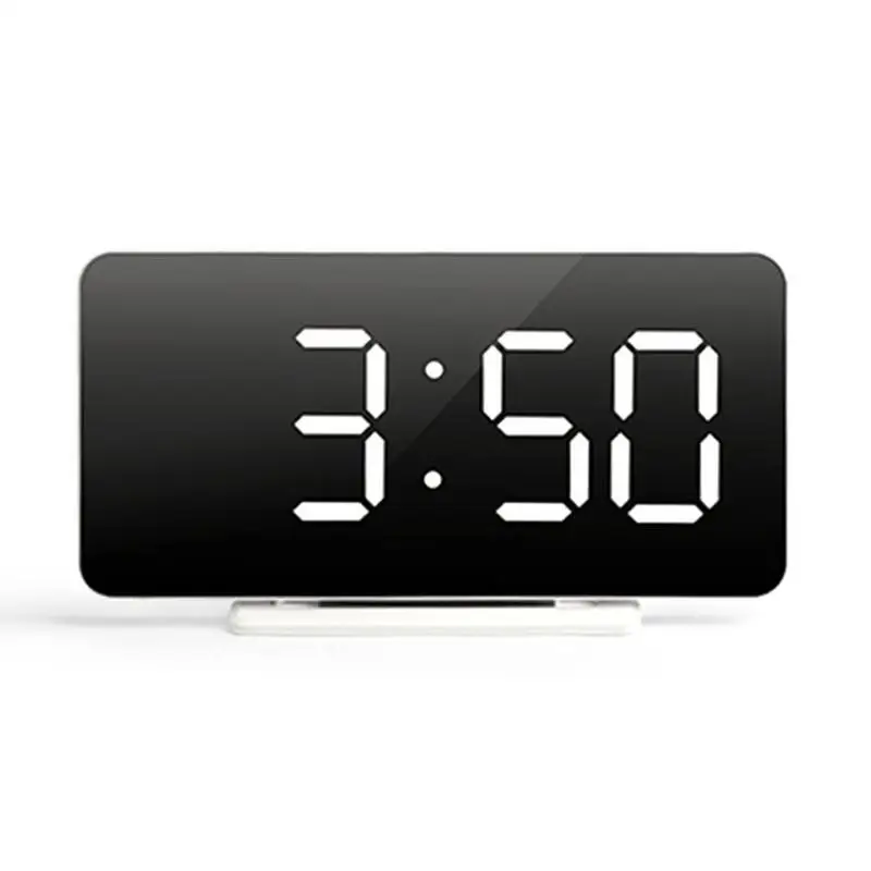 3.1-inch Car LED Multifunctional Mirror Clock Digital Alarm Snooze Display Time Night LCD Light Table Desktop USB 5v/No Battery