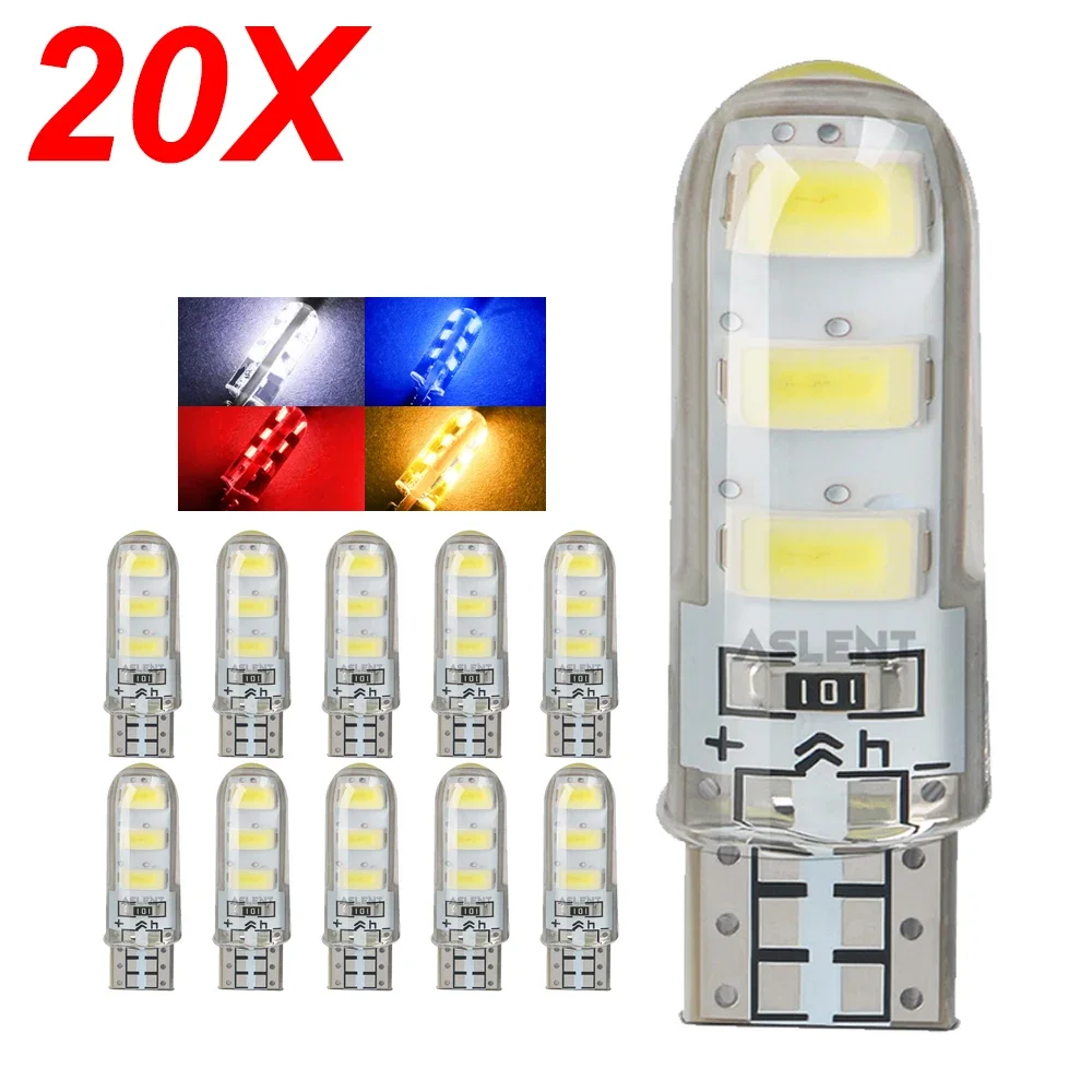 

20x Car LED T10 194 W5W 5636 6 LED Lights Car Side Wedge Clearance Light Lamp Bulb White Ice Blue Yellow Red Car Styling Lights