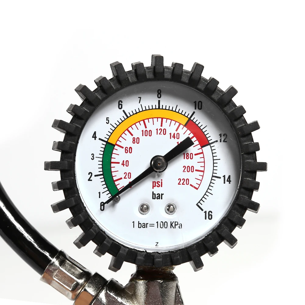 0-220psi مؤشر سيارة قياس ضغط الإطارات متر لشاحنة دراجة نارية مضخة الإطارات