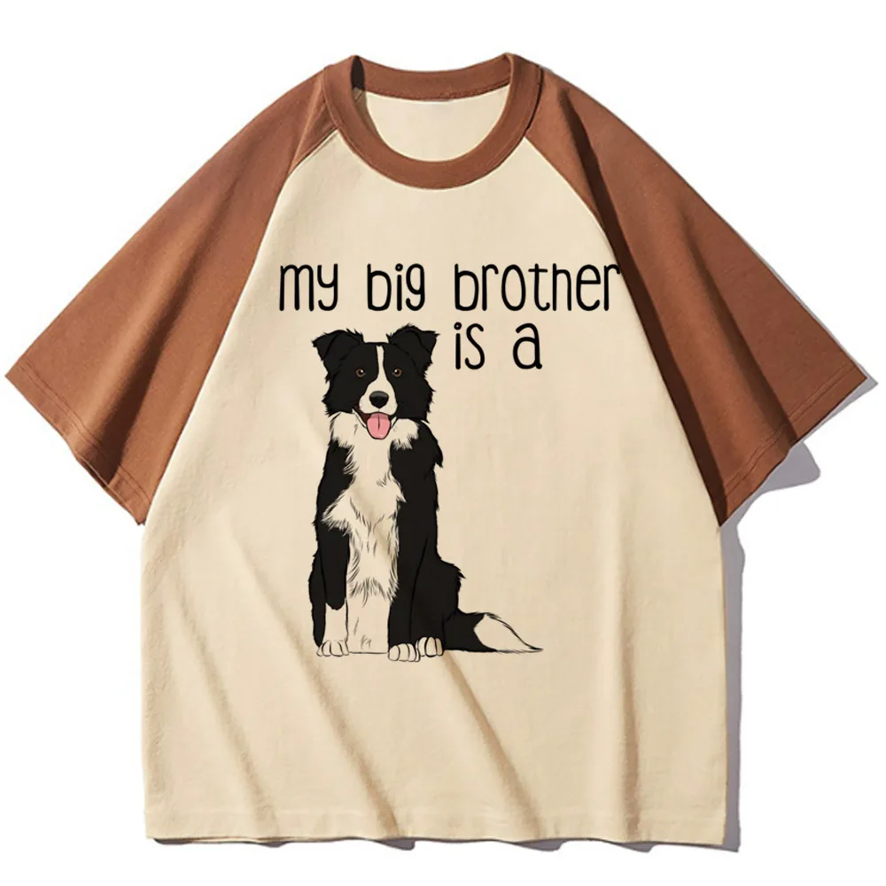 Border Collie top women breathable t shirt female harajuku comic clothing