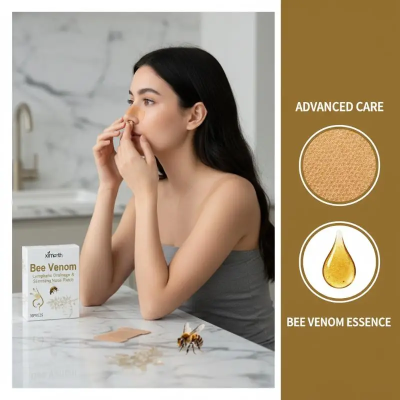 36Pcs Portable Bee Venom Nose Slim Patch Tightening Body Contouring Shaping Sticker Nose Care Sticker Nasal Discomfort Relief