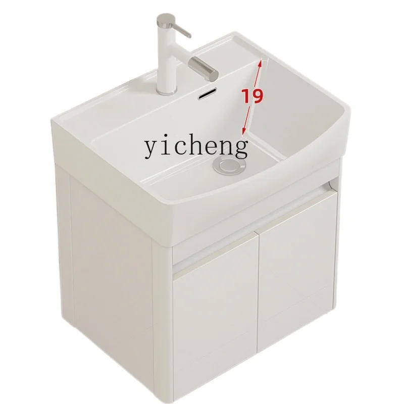 

Tqh Ceramic Whole Washbin Bathroom Cabinet Small Apartment Deepening Wash Basin Cabinet Combination Bathroom Table