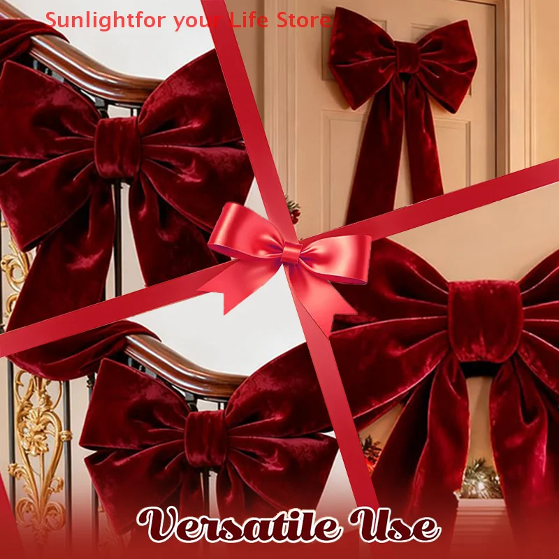 

Большие бархатные рождественские банты (6 футов) — Большие банты для рождественской елки, венков, мантии, входной двери