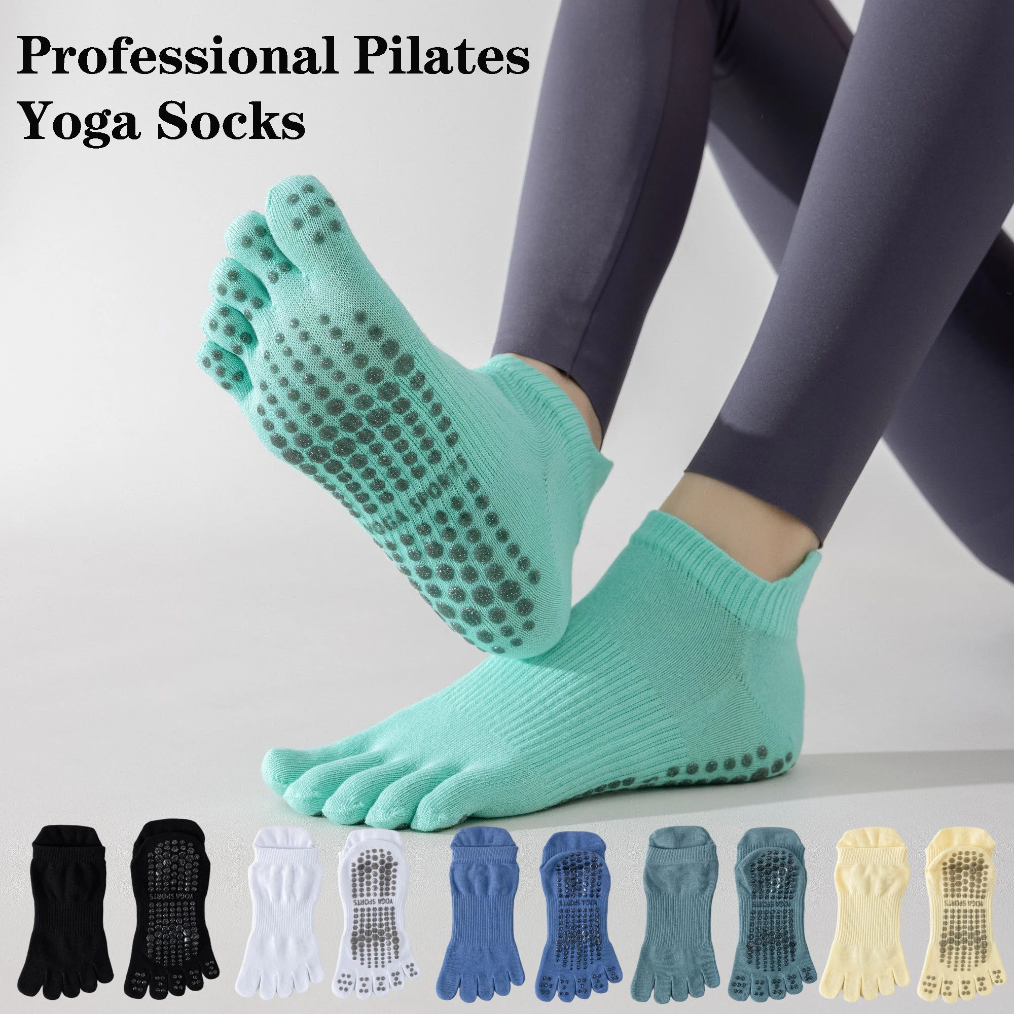 

Носки с пятью пальцами и ручками, нескользящие женские носки для йоги