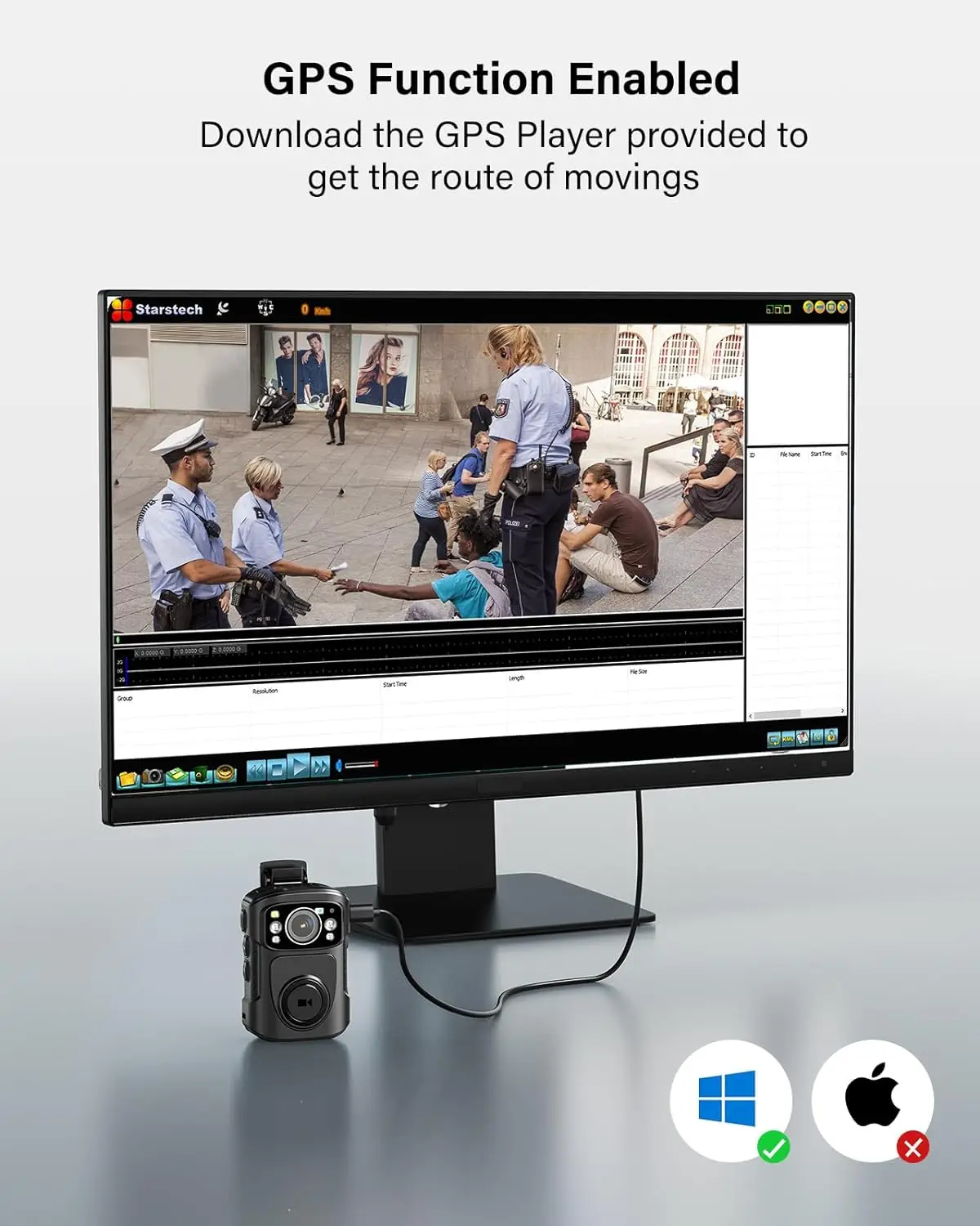 BOBLOV B4K5 4K 바디 캠, IP68 GPS 바디 착용 카메라, 128GB 경찰 카메라, 2160P 비디오 레코드 충전 독, 나이트 비전 바디 카메라 썸네일 5