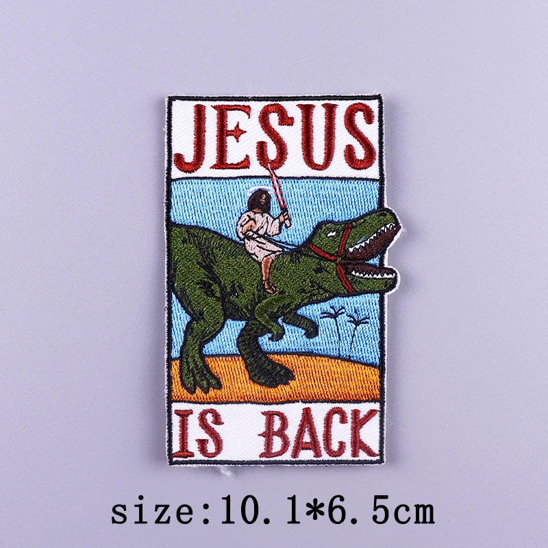 Van Gogh Stickerei Patches Für Kleidung Jesus Kreuz Patch Aufkleber DIY Eisen Auf Patches Für Kleidung Brief Punk Abzeichen Applique – Detail 3