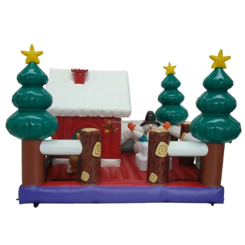 New Year Promotion Xmas Inflatable Decoration Bouncer Inflatable Christmas Trees Castle Jumping House for Family Party