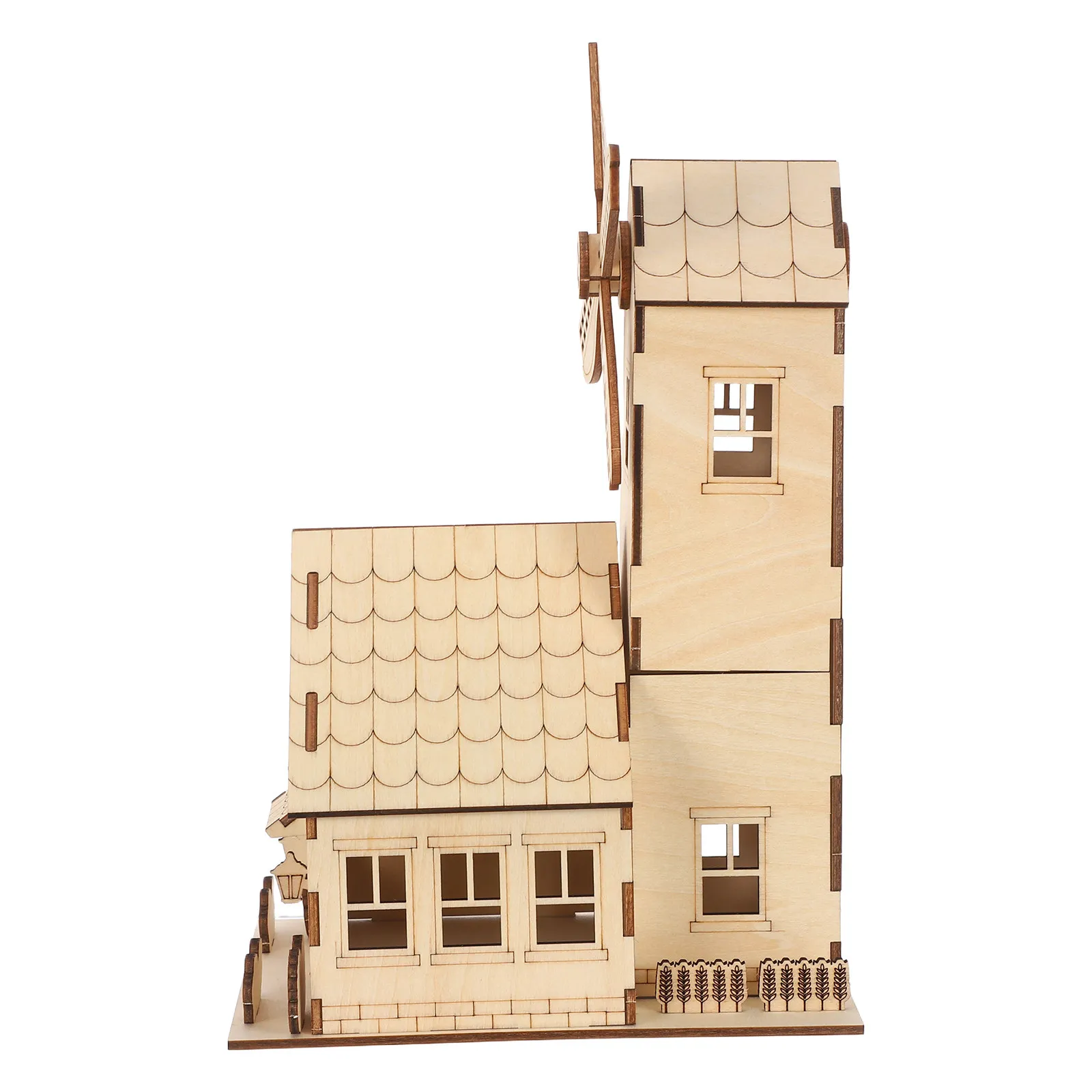 Puzzle de maison en bois de style européen, artisanat, jouets à assembler, kit de construction DIY