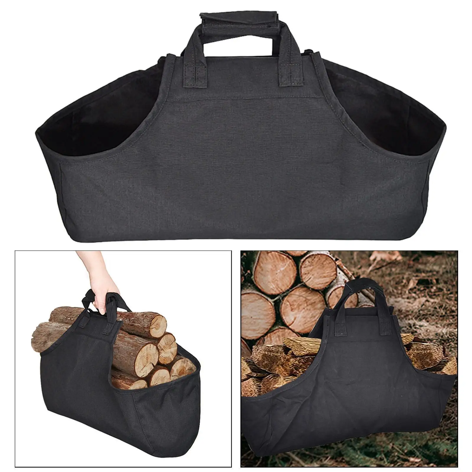 Heavy-Duty Firewood Carrier Bag Foldable Log Tote Wood Holder for Outdoor Adventures Camping Wood Pile Firewood Carrier