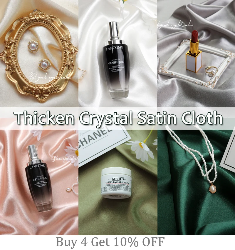 Thicken Crystal Satin with Glitter Texture for Jewelry Beauty Product Photo Shoot Backdrops Cloth Photography Props fotografia