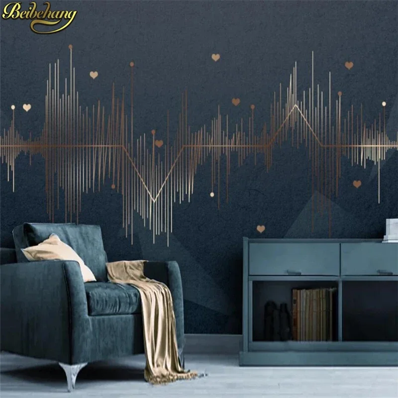 Custom Geometric lines mural wallpape Sofa bedroom decor TV backdrop 3d flooring photo wall paper mural painting Stickers