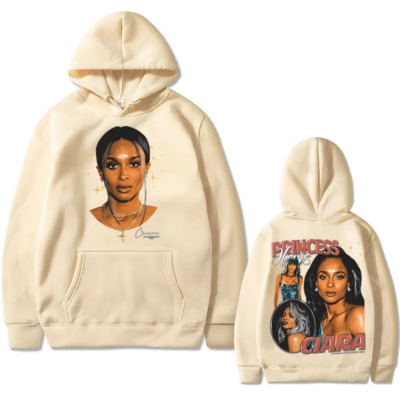 Singer Ciara Princess Harris Sexy Art Aesthetic Print Hoodie Men Women Hip Hop Oversized Hooded Pullover Male Vintage Sweatshirt