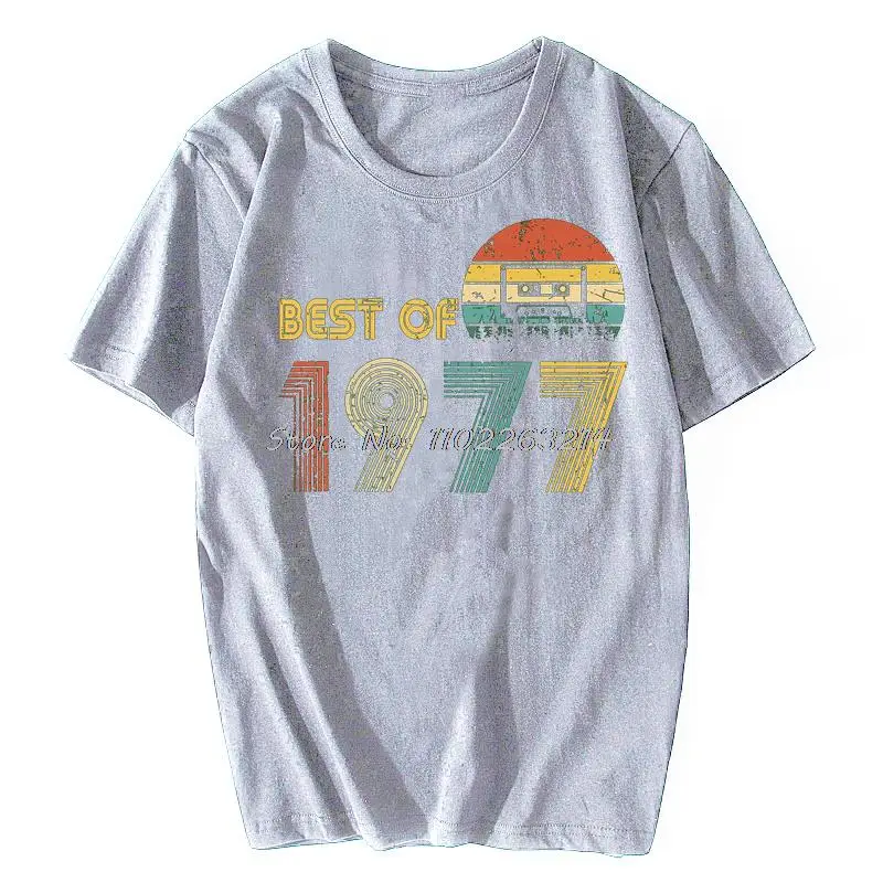 أفضل من 1977 43rd هدايا عيد ميلاد تي شيرت الرجال الجرافيك تي شيرت قصير الأكمام القطن الشريط التي شيرت كول تيز بلايز المتضخم #5