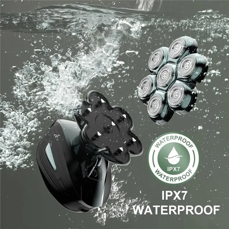 TAIGH-Wet/Dry Shaver Head For Men:7D Floating Design, 120-Min Run Electric Trimmer Featuring Magnetic Removable Heads