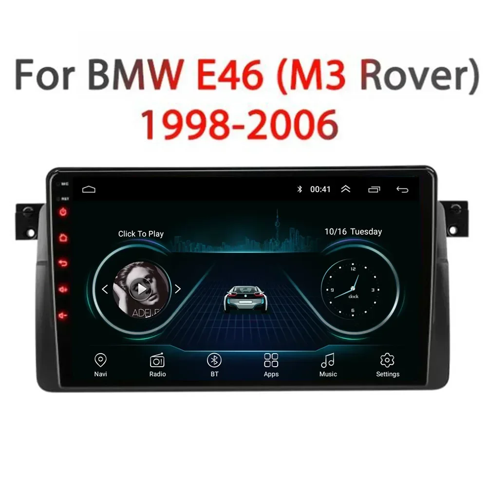 Android 14 Auto Car Stereo CARPLAY For BMW E46 M3 318/320/325/330/335 GPS Navigation Radio Multimedia BT WIFI NO DVD Android 13