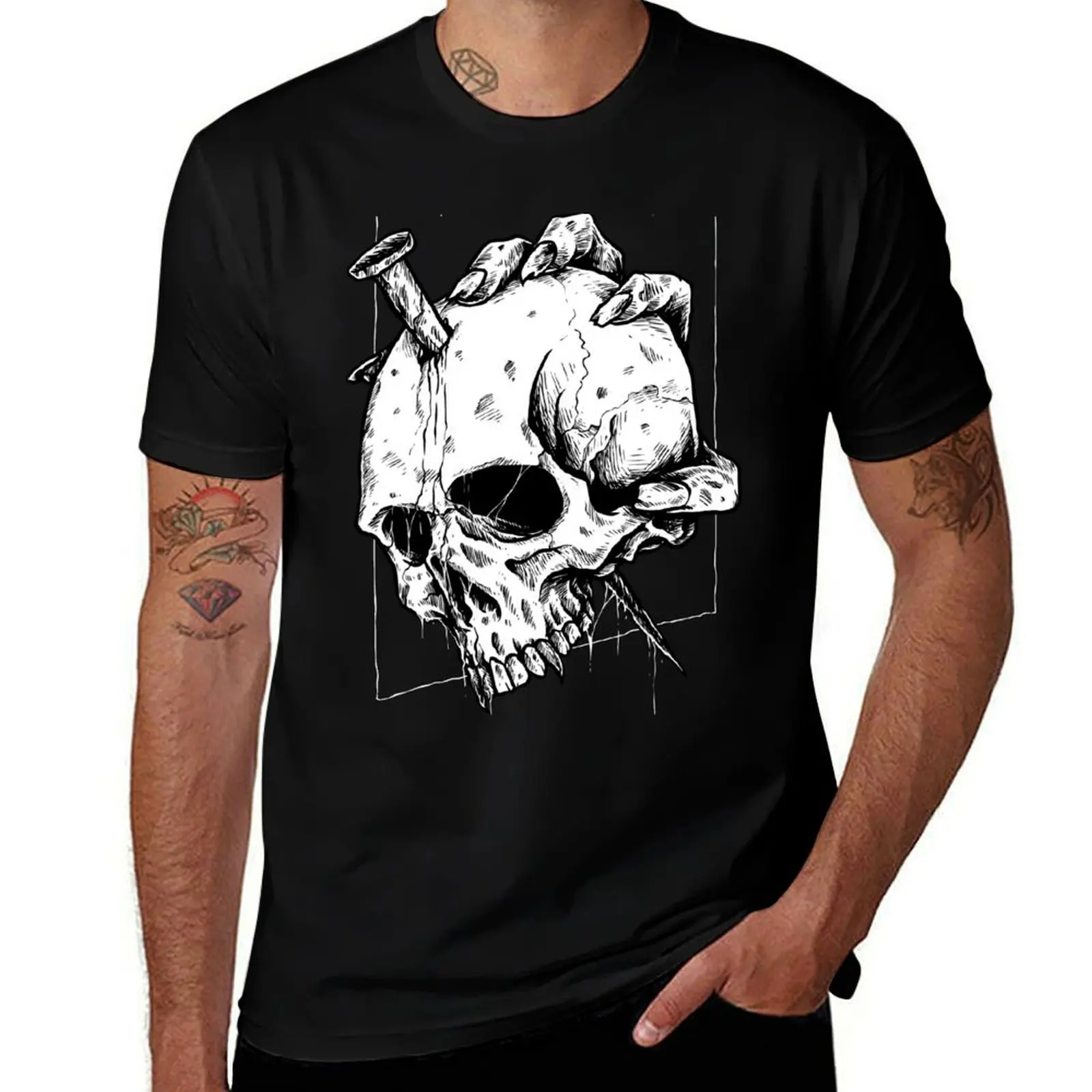 

SKULL METAL| NAIL T-Shirt mens graphic t shirts t shirts designer t shirts for man graphic vintage T-Shirt