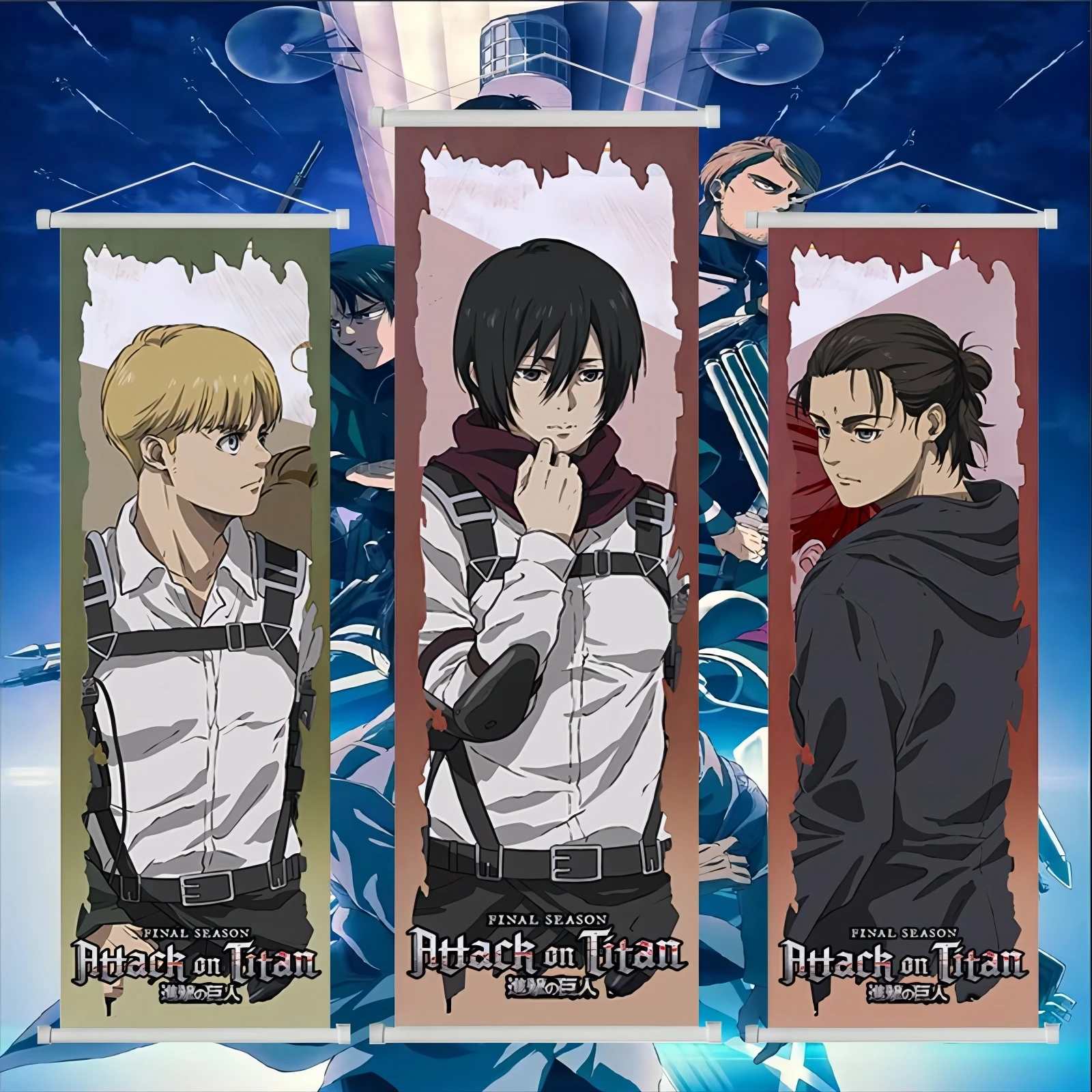 

A.O.T Style Anime Wall Scroll – Giant Warrior Cosplay Wall Scroll Poster Decorative Canvas for Bedroom Poster Fan Gift