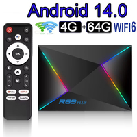 Android14 R69 Plus TV Box WIFI6 CPU H728 Dual Wifi6 USB3.0 BT5.2 8K Google Voice Decode Media Player Home Theater Set Top Box