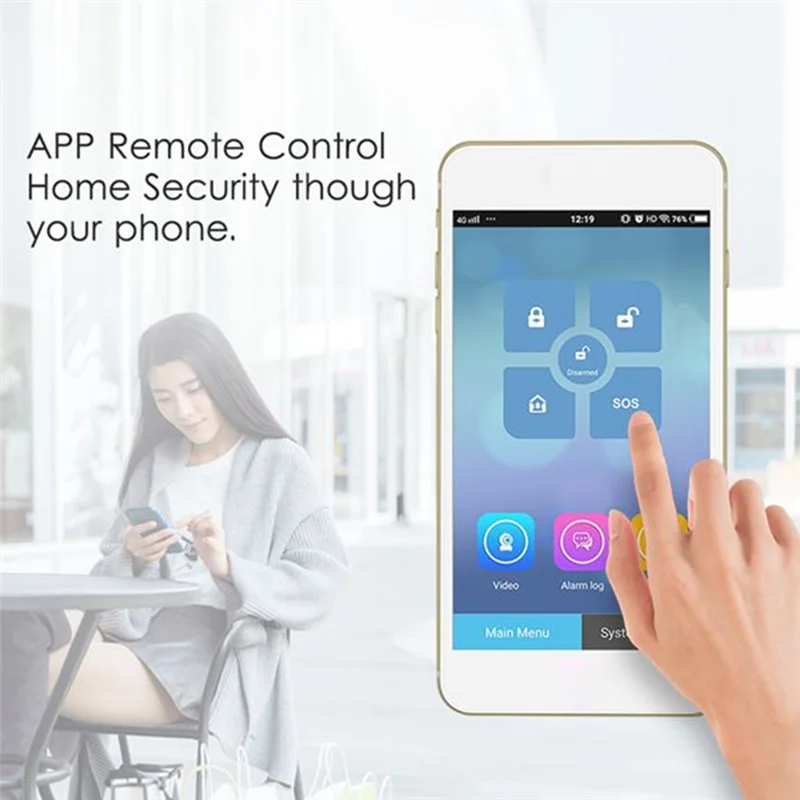 A68Z Sensor Sistem Alarm Keamanan Pencuri Rumah WIFI SIM GSM RFID untuk Aplikasi IOS Android Remote Control Steker AS