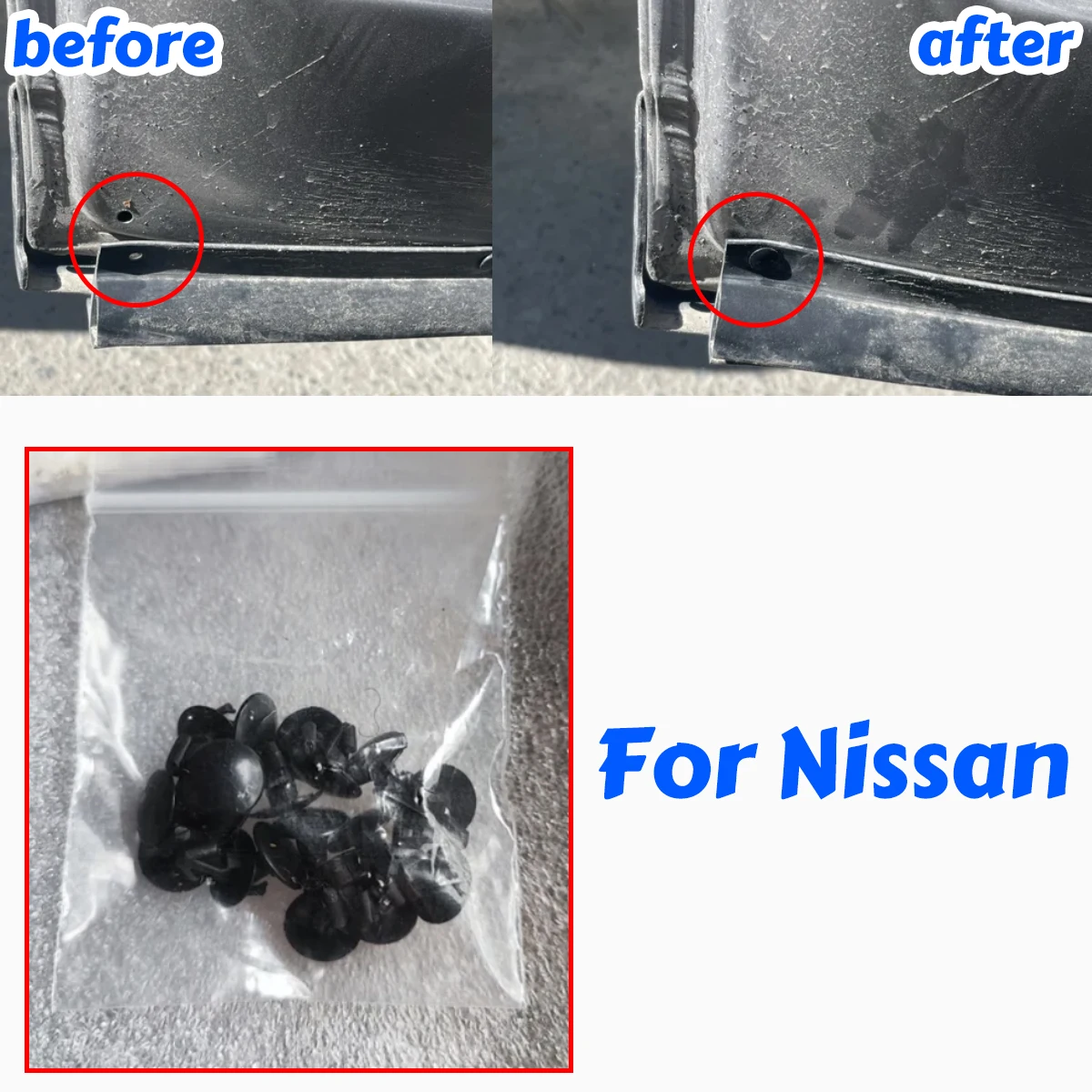 

For Nissan Tiida Pulsar C13 2014-2018 Juke F16 Qashqai J10 X-Trail T31 T32 Rear Door Upper Weatherstrip Clips Rivet 8085089922