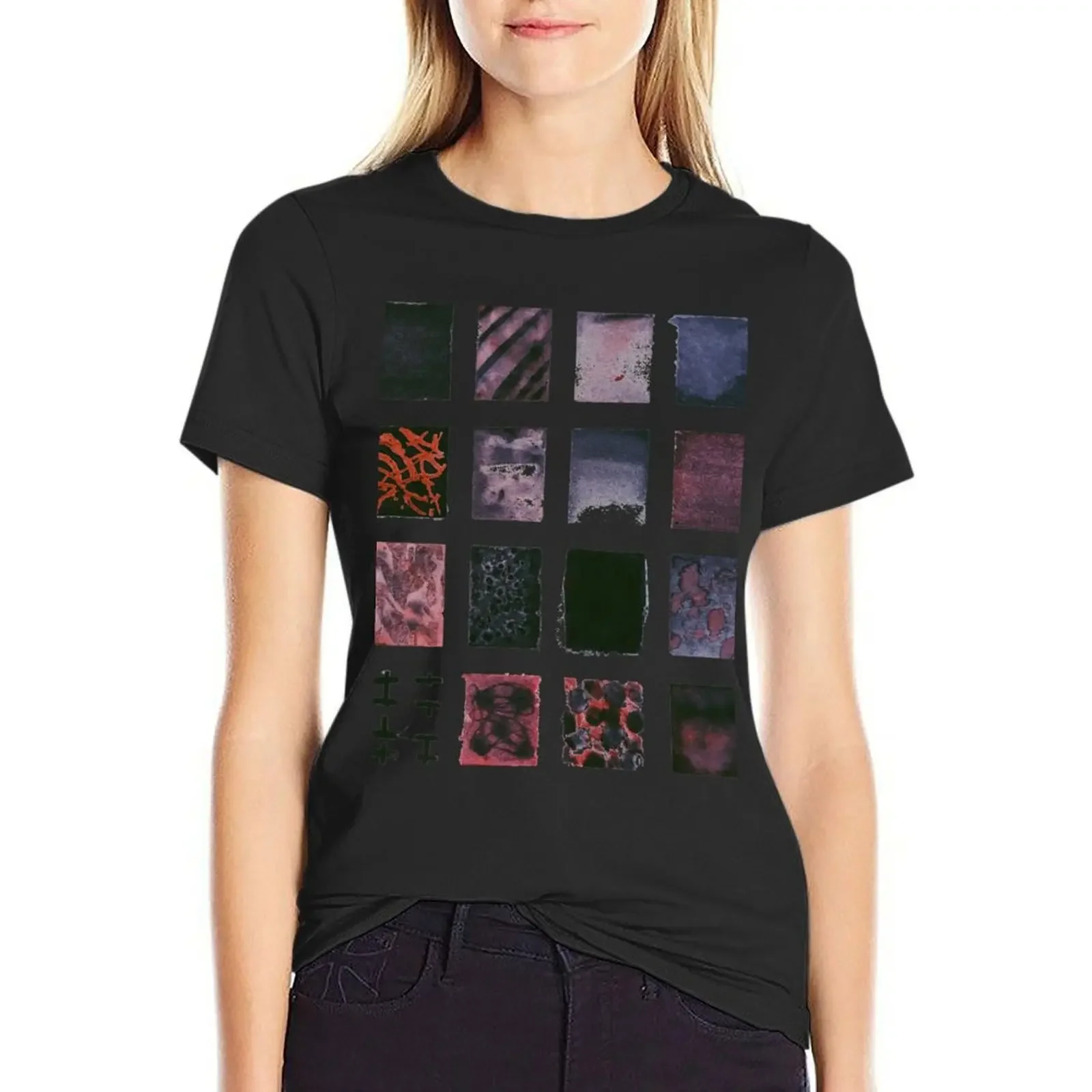 

squares T-Shirt customizeds vintage quick drying female clothes for Women