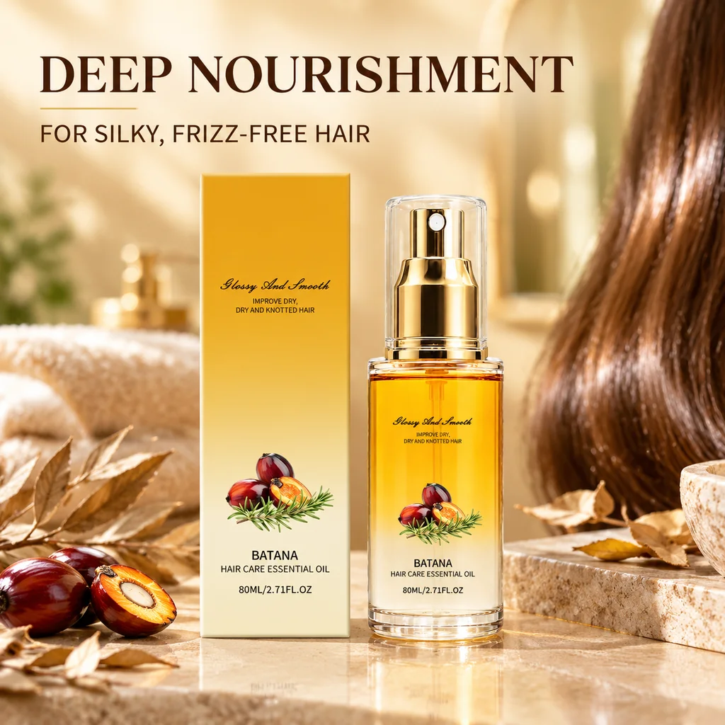 Batana Hair Oil For Dry Damaged Frizz Split End Repair Strengthen Hair Roots Nourishing Essence Oil Smoothing Shine Conditioner