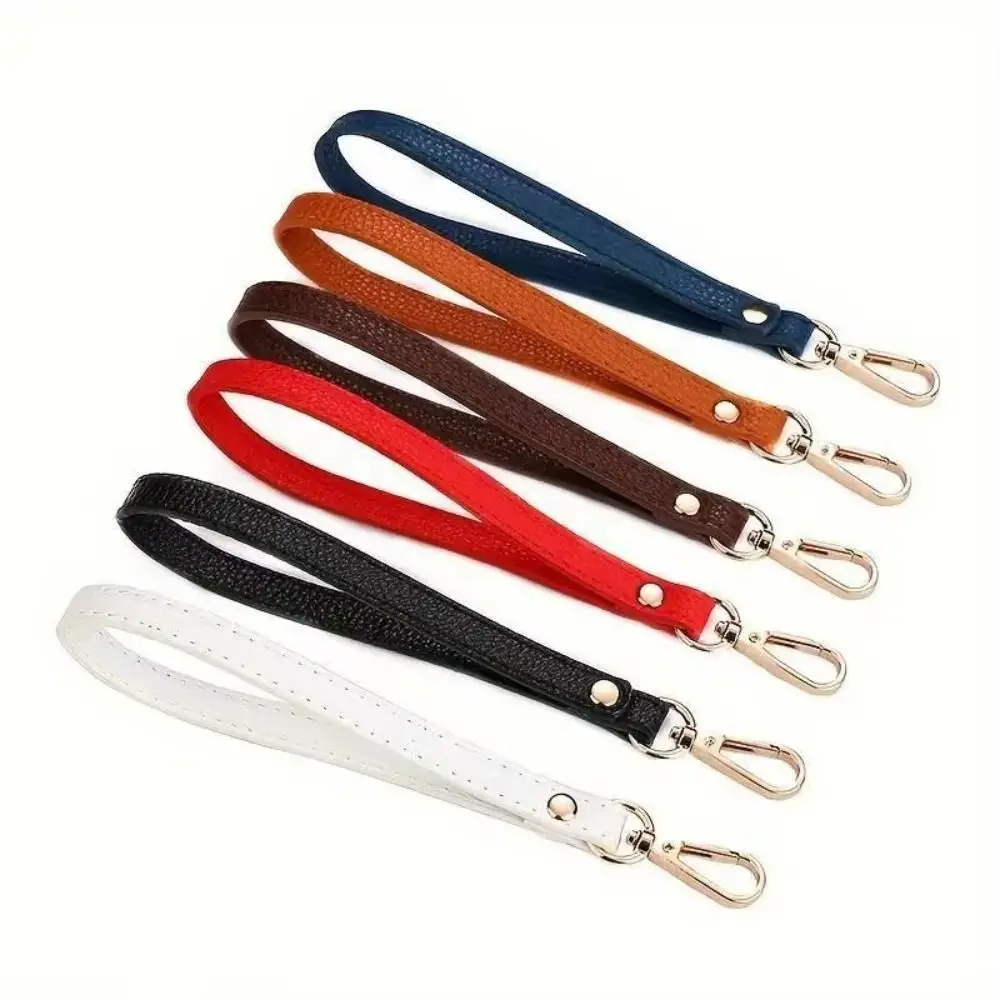 Semplice cinturino da polso per borsa in pelle PU di ricambio, manico per borsa in tinta unita, cinturino per pochette morbido da donna