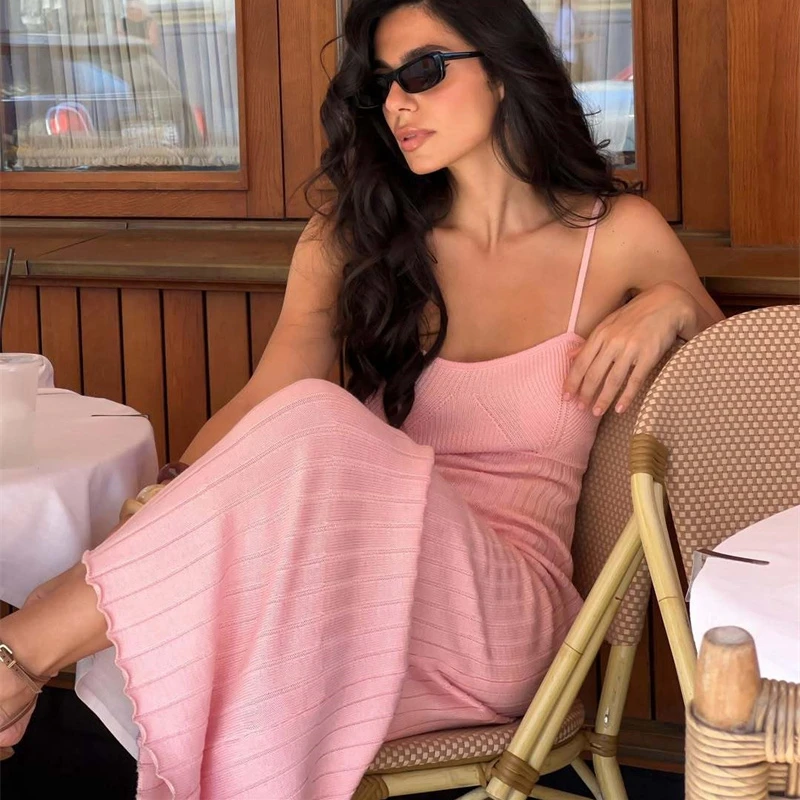 Costume da bagno femminile sexy con fasciatura lunga senza schienale, cinturino in maglia, bikini all'uncinetto, copricostume estivo solido