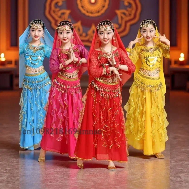 Girl Professional Indian Dance Children's Belly Dance Costume Egyptian Girl Belly Dance Performance Costume Set
