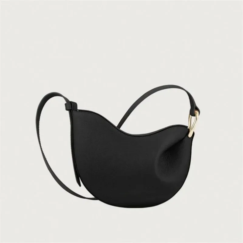 

2025 New Pea-shaped Tote Bag Soft Leather Premium Commuter Bag Shoulder & Handheld Dual Use Minimalist Pleated Design Bag