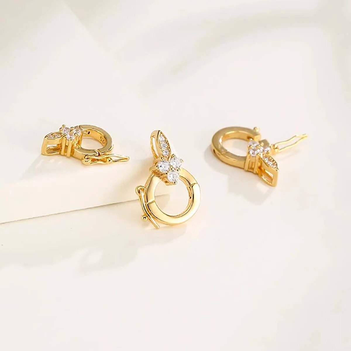 

2Pcs/lot Lock Buckle Bracelet Necklace Connector Safety Lock Clasps for Jewelry Making Fastening Accessories