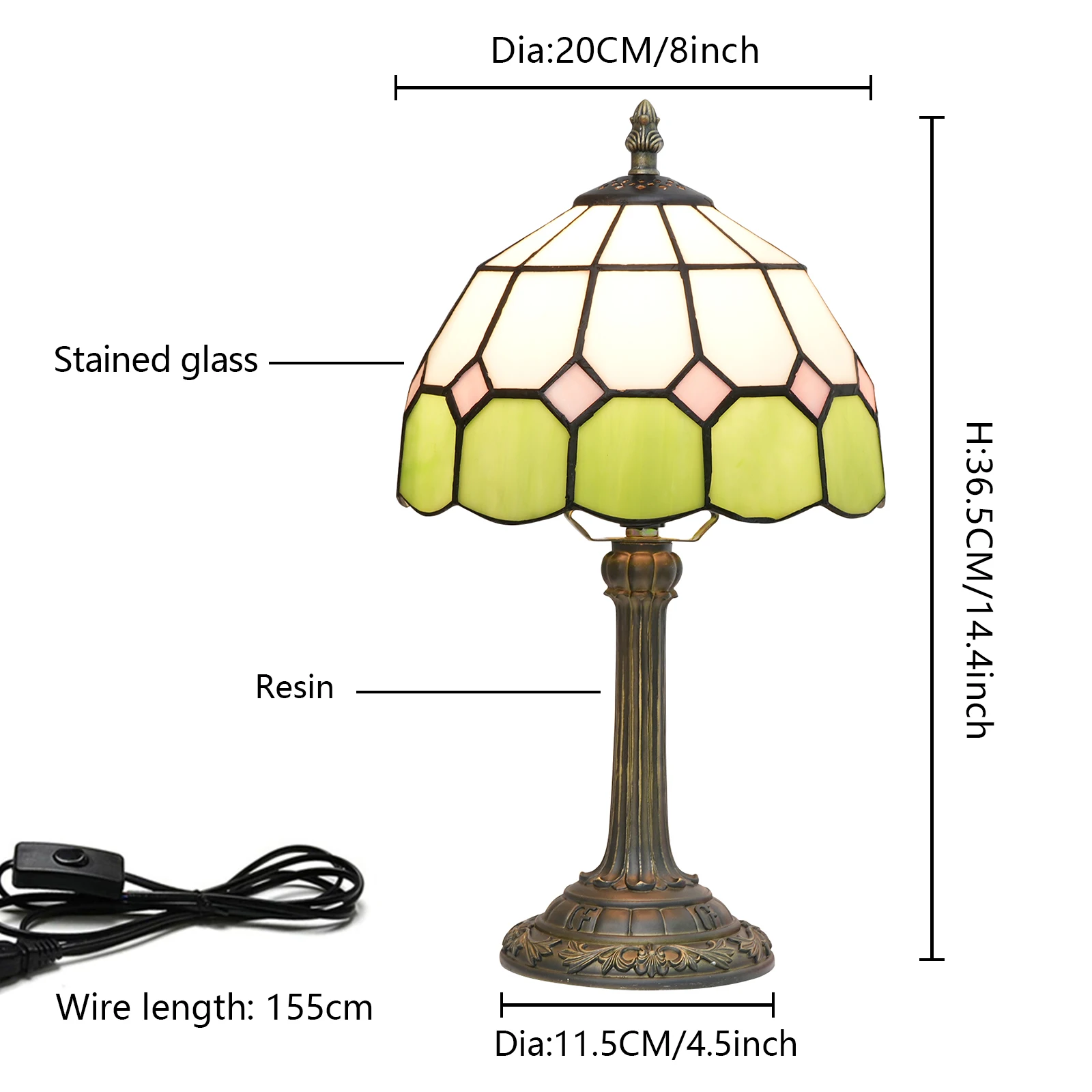 European Style Living Room Retro Desk Lamp American Luxury Classical Sofa Tea Art Glass Church Bedroom Bedside Table Light