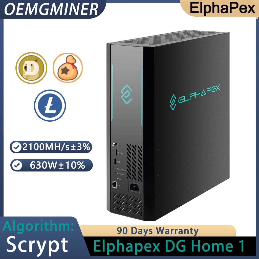 New Elphapex DG Home 1 2100MH/s 620W Litcoin Dogecoin Bells Miner Algorithm Scrypt Mining Machine