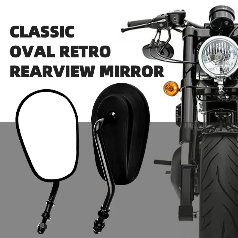 

Классическое эллиптическое зеркало заднего вида для мотоцикла, совместимое с апертурой 8 мм, универсальное для Harley Davidson, Honda, Yamaha, Suzuki