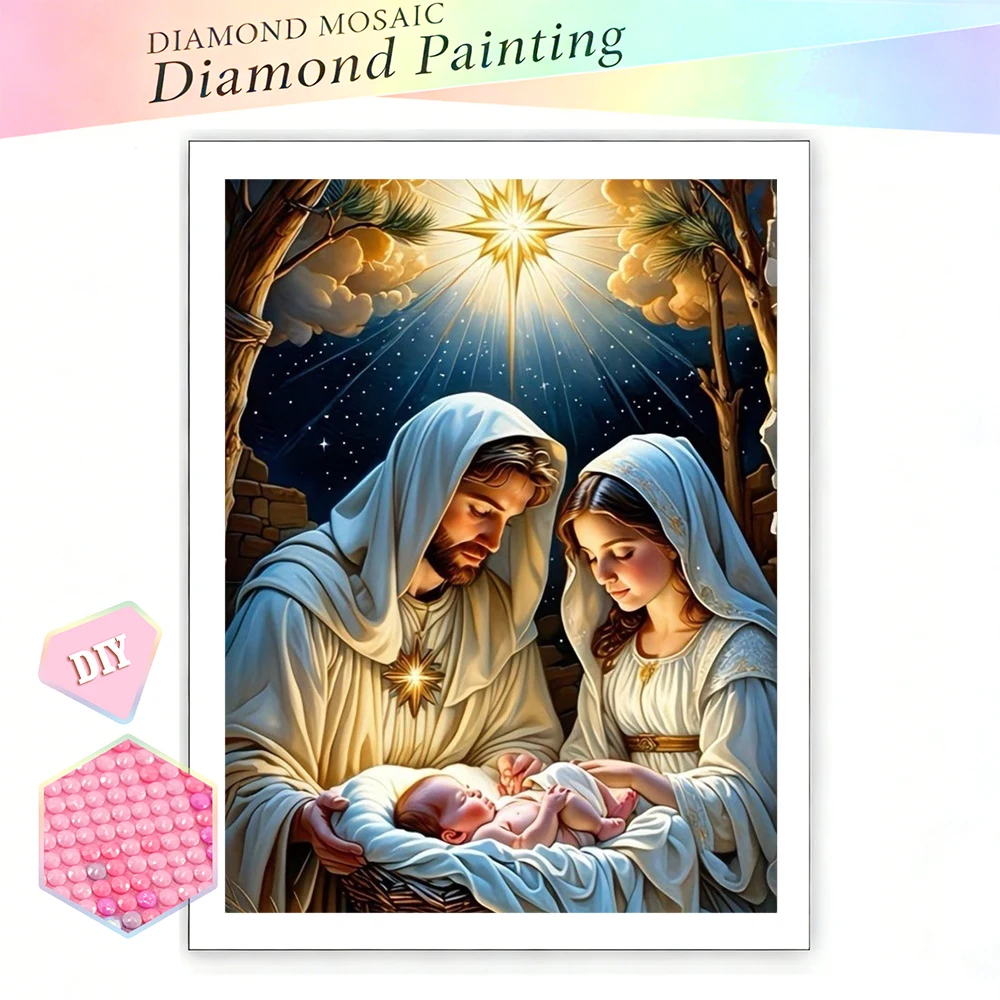 EverShine Pintura Diamante DIY Jesus Cristianismo 5D Mosaico Completo Bordado Religioso Virgem Maria Decoração Moderna para Casa