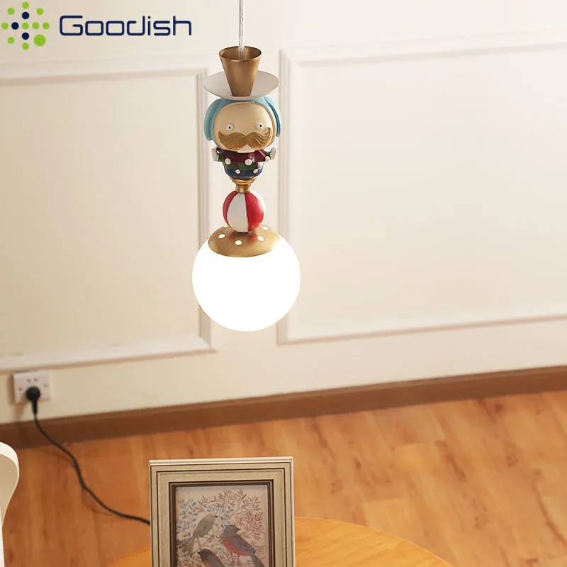 Скандинавские милые подвесные светильники с изображением Джокера, детские подвесные светильники, украшение для дома, люстра для детской комнаты, спальни, кафе, бара, прилавка