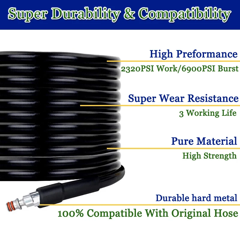 ROUE 7-20Meters M22 High Pressure Hose For PARKSIDE PHD Portable High Pressure Washer Car Wash Hose Quick Connect Fittings