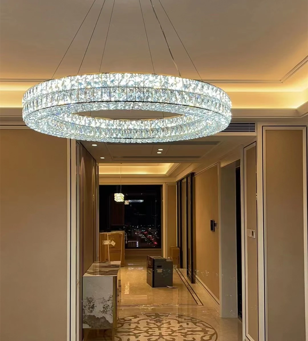 YEBMLP كريستال قلادة ضوء الثريا الحديثة ديكور داخلي شنق مصباح لغرفة المعيشة غرفة نوم غرفة الطعام المطبخ جزيرة الخفيفة