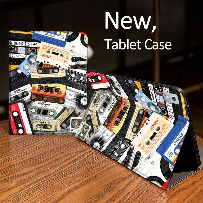 

Vintage cassette art pattern Tablet Case For Xiaoxin Legion Tab Y900 Y700 K10 M10 P11 Pad Pro GT Plus 3rd Gen 4 11 11.5
