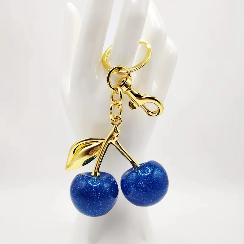 

New Red Cherry Pendant Keychain Charm For Women's Handbag Internet-famous Crystal Cherry Pendant High-Grade Bag Accessories