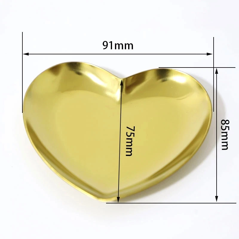 1pcs Heart Shape 403 Stainless Steel Jewelry Tray Plate For Nail Art Makeup Eyebrow Lips Tattoo Supplies Tools